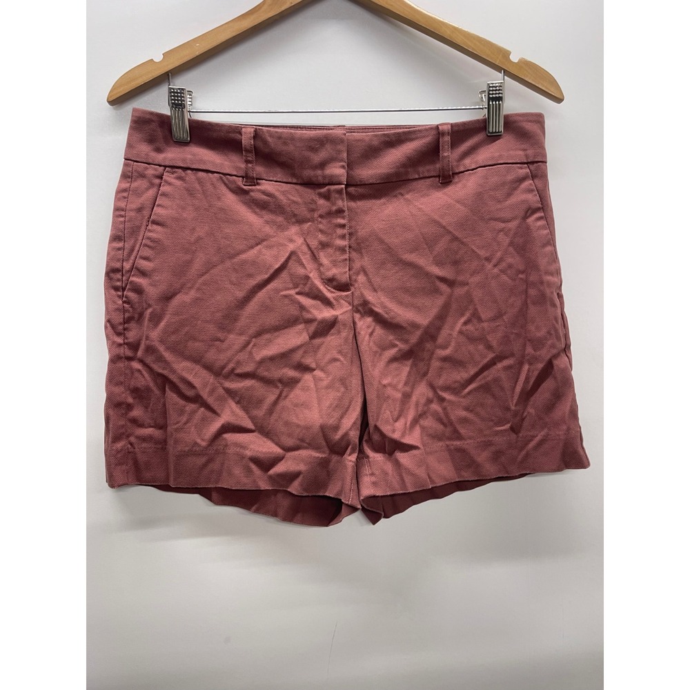 Ann Taylor Factory Women 4 Mauve Textured Mid Rise Chino Shorts Pink 0709014
